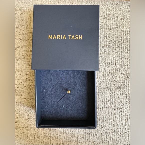 MARIA TASH - Diamond Baguette Threaded Stud Earring Retail $425 - Picture 2 of 7